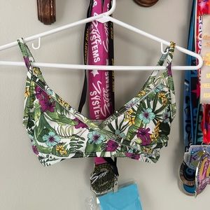 Target green jungle bikini top. Size Small.
